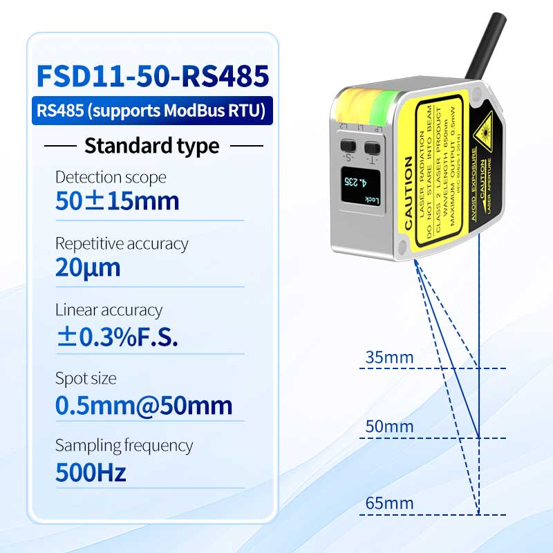 FSD11-50-RS485 Высокоточный датчик измерения толщины 0,01 мм